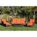 6 Piece Wicker Seating Set with Orange Cushion