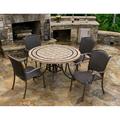 Tortuga Outdoor Marquesas Aluminum 5 Piece Patio Dining Set w/ 4 Chairs and Tiled Table