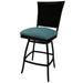 Outdoor Counter Patio Bar Stool 26 Erin Armless - Aqua (Blue) Black