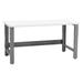 30 x 60 x 30 to 36 in. Adjustable Height Roosevelt Workbenches with Formica Laminate Top Gray & White