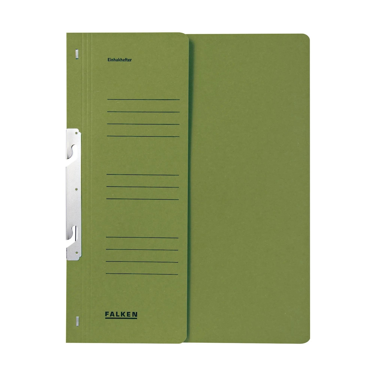 Falken 80004013 50x Einhakhefter für DIN A4, 250g/m2 Manila-RC-Krt., 1/2 Vorderd., kaufm. Heftung - Grün Image