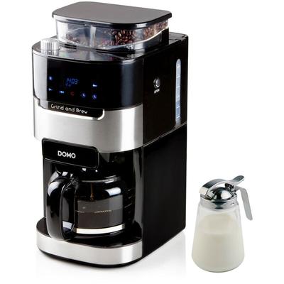 Set: Kaffeemaschine mit Mahlwerk für Bohnen & Peramanentfilter + Milchkännchen Image