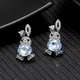 Mini boucles d'oreilles en cristal d'opale pour femmes et filles chat mignon lapin animal goutte