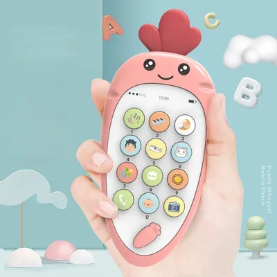 Téléphone portable télécommandé musical pour enfants jouets de simulation de radis amusants pour