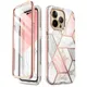 Pour iPhone 14 Pro Case 6.1 pouces (2022) I-BLASON Cosmo Full-Body Glitter Marble Bumper Case avec