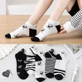 Chaussettes Courtes Rayées en Coton pour Femme Imprimé Vache Dessin Animé Quatre Saisons