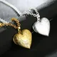 Collier Boîte Photo Plaqué Or pour Femme Médaillon Flottant Coeur Pendentif Album DIY Cadeau