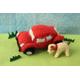 Mini Knitted Farmyard; Knitted Family Car and Dog