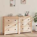 vidaXL Sideboard 140x35x80 cm Solid Wood Pine