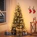 The Holiday Aisle® Holiday Aisle Traditional Christmas Tree w/ Lights, Snow Flocked Fir, Metal in Brown | 59 W in | Wayfair