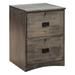 Loon Peak® Dillynn 21" Wide 2 -Drawer Solid Wood Vertical Filing Cabinet Wood in Brown/Gray/Red | 30 H x 21 W x 21 D in | Wayfair