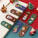 GoFJ 2Pcs Double Sided Paper Creative Xmas Bookmarks Cartoon Christmas Pattern Magnet Page Markers Festival Supplies