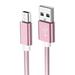 Deyuer 5Pcs Data Cable High-speed Transfer Shielding Stable Output Anti-winding Widely Compatible Charging Braided Wire Mini USB Data Transfers Charger Cable for MP3 MP4 Player Rose Gold