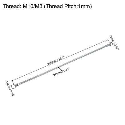 Microphone Gooseneck, M10/M8 Thread Metal Universal Hose Flexible Arm