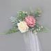 Artificial Rose Flower Swag with Roses Green Leaves and Silk Ribbon for Wedding Ceremony Party Decor Wedding Decorations Light Yellow Pink