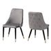 Giada Contemporary Glam and Luxe Velvet Fabric and Dark Brown Finished Wood 2-Piece Dining Chair Set