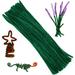 100 Pieces Pipe Cleaners Chenille Stem Solid Color Pipe Cleaners Set for Pipe Cleaners DIY Arts Crafts Decorations Chenille Stems Pipe Cleaners (Green)