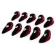 10pcs/pack Golf Club head Wedge Iron Cover Golf Head Covers Protective Set Dirtproof Durable - Black+Claret