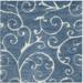 SAFAVIEH Florida Doug Floral Vines Shag Area Rug Light Blue/Cream 4 x 4 Square