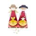 2pcs Painting Angel Christmas Decoration Metal Candleholder Party Supplies (1pc Boy Candleholder 1pc Girl Candleholder)