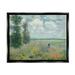 Stupell Industries Lone Person Floral Blossom Meadow Quaint Scene Painting Jet Black Floating Framed Canvas Print Wall Art Design by Lettered and Lined