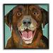 Stupell Industries Collaged Ephemera Dog Portrait Painting Brown Labrador Graphic Art Black Framed Art Print Wall Art Design by Traci Anderson