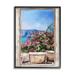 Stupell Industries Through Window View Seaside Flower Garden Scene Painting Black Framed Art Print Wall Art Design by Ziwei Li