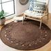 Avgari Creation Hand Woven Oriental Jute Round Area Rug Brown 2x2 Living Room Indoor Garden Carpet Rug Doormat