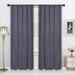 Velvet Curtains for Bedroom - Luxury Pom Pom Tasseled Room Darkening Drapes Thermal Insulated Privacy Rod Pocket Window Curtain Panels for Living Room Grey W42 x L84