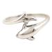 Free Flippers,'Sterling Silver Dolphin Wrap Ring in High Polish Finish'