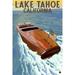 Lake Tahoe California Wooden Boat (16x24 Giclee Gallery Art Print Vivid Textured Wall Decor)