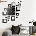 Spencer Modern DIY 3D Frameless Large Wall Clock Combination Mirror Surface Sticker Art Design Home Decor Black
