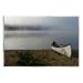 Stupell Industries Lone Canoe Tranquil Foggy Lake Beach Weather Photograph Unframed Art Print Wall Art Design by Daphne Polselli