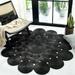 Round Black Color Hand Braided Home Decorative Area Rug Living room Area rug Indoor Outdoor Carpet Door Mat-10x10 Square Feet (120x120 Inch)