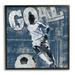 Stupell Industries Soccer Player Goal Text Vintage Weathered Sign Graphic Art Black Framed Art Print Wall Art Design by Katrina Craven