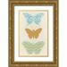 Vess June Erica 13x18 Gold Ornate Wood Framed with Double Matting Museum Art Print Titled - Butterfly Patterns IV