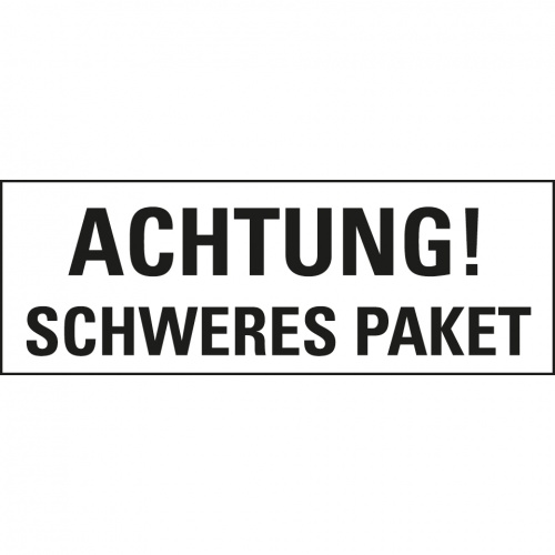 Aufkleber I Hinweisetikett Achtung! Schweres Paket, weiß, Haftpapier, permanent, 147x50mm, 250/Rolle Image
