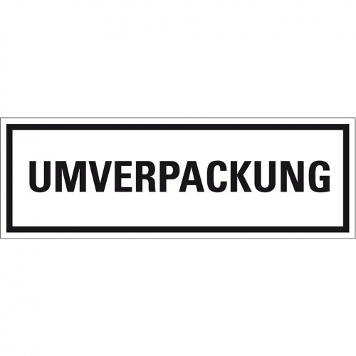 Aufkleber, Verpackungskennzeichen UMVERPACKUNG, Haftpapier, permanent, 147x50mm, 500/Rolle Image