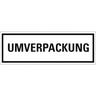 Aufkleber, Verpackungskennzeichen UMVERPACKUNG, Haftpapier, permanent, 147x50mm, 500/Rolle