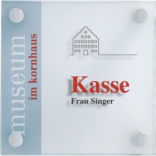 Schild I Raumschild Galerie, ESG-Glas, 150x150 mm, Lieferung inkl.Befestigungsmaterial Image