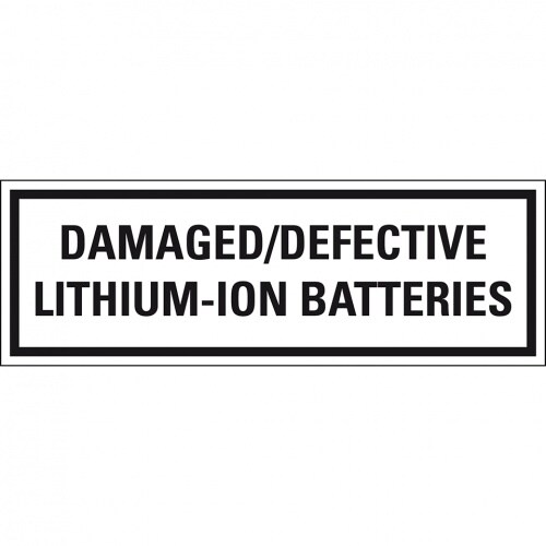 Aufkleber I Verpackungszeichen Defekte Lithium Ion..., englisch, Folie, seewasserbeständig, 500/Rolle, IMDG-Code, GGVSEB, ADR Image