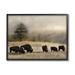 Stupell Industries Grazing Bison Rural Grassland Meadow Panoramic Scene Photograph Black Framed Art Print Wall Art Design by Danita Delimont