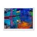 Boats During Warm Sunset Resting On The Water I 20 in x 12 in Framed Painting Canvas Art Print by Designart