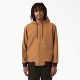 Dickies Men's Hooded Bomber Jacket - Stonewashed Brown Duck Size XS (JTR07)