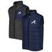 Men's G-III Sports by Carl Banks Navy/Charcoal Atlanta Braves Power Hitter Reversible Full-Zip Vest