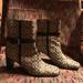 Coach Shoes | Coach Signature "C" Jacquard Fabric Upper And Leather Lined Heeled Boot Size 7 | Color: Brown/Tan | Size: 7