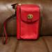 Coach Bags | Authentic Coach Wallet In Red Leather With Gold Accents - Nwot | Color: Red | Size: Os