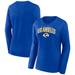 Women's Fanatics Branded Royal Los Angeles Rams Plus Size Measure Distance Scoop Neck Long Sleeve T-Shirt