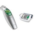 medisana FTN digitales 6in1 Stirnthermometer für Baby, Kinder und Erwachsene, mit visuellem Fieberalarm und Speicherfunktion & BU 510 Oberarm-Blutdruckmessgerät, Weiß, Einheitsgröße