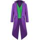 Sangdut Medieval Vintage Halloween Tailcoat Jacket Costumes for Boys, Gothic Victorian Frock Coat Uniform, Children Steampunk Victorian Renaissance Vampire Cosplay Outfits for Kids (Purple, L)